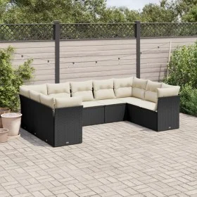 8-teiliges Gartensofa-Set und schwarze synthetische Rattankissen von , Gartensets - Ref: Foro24-3249965, Preis: 541,73 €, Rab...