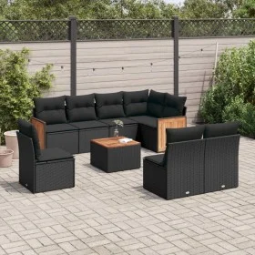 8-piece garden sofa set and black synthetic rattan cushions by , Garden sets - Ref: Foro24-3260130, Price: 536,65 €, Discount: %