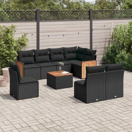 8-piece garden sofa set and black synthetic rattan cushions by , Garden sets - Ref: Foro24-3260130, Price: 536,65 €, Discount: %