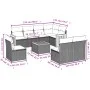 8-teiliges Gartensofa-Set und schwarze synthetische Rattankissen von , Gartensets - Ref: Foro24-3260130, Preis: 536,39 €, Rab...
