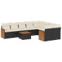 Gartensofa-Set 10-teilig mit schwarzen synthetischen Rattankissen von , Gartensets - Ref: Foro24-3260390, Preis: 601,02 €, Ra...