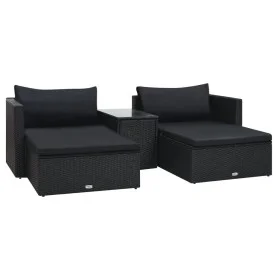 5-teiliges Gartenmöbel-Set und schwarze synthetische Rattankissen von vidaXL, Gartensets - Ref: Foro24-47813, Preis: 396,23 €...