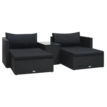5-piece garden furniture set and black synthetic rattan cushions by vidaXL, Garden sets - Ref: Foro24-47813, Price: 396,23 €,...