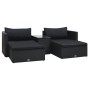 5-teiliges Gartenmöbel-Set und schwarze synthetische Rattankissen von vidaXL, Gartensets - Ref: Foro24-47813, Preis: 427,47 €...
