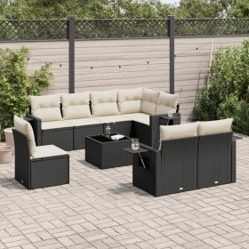 8-teiliges Gartensofa-Set und schwarze synthetische Rattankissen von , Gartensets - Ref: Foro24-3252783, Preis: 589,22 €, Rab...