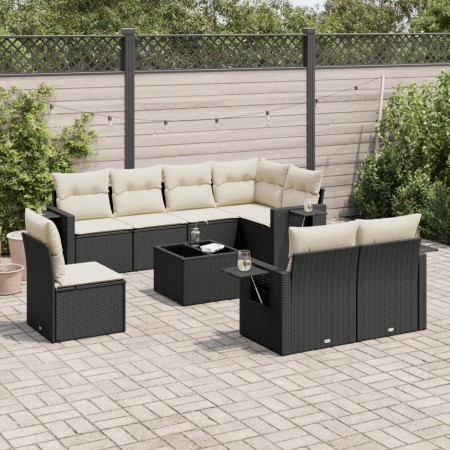 8-teiliges Gartensofa-Set und schwarze synthetische Rattankissen von , Gartensets - Ref: Foro24-3252783, Preis: 590,76 €, Rab...