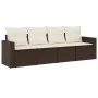 4-piece garden sofa set and brown synthetic rattan cushions by , Garden sets - Ref: Foro24-3218673, Price: 269,12 €, Discount: %