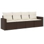 4-teilige Gartensofagarnitur und braune synthetische Rattankissen von , Gartensets - Ref: Foro24-3218673, Preis: 251,52 €, Ra...