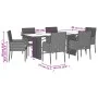 Set de comedor de jardín 7 pzas y cojines ratán sintético negro de , Conjuntos de jardín - Ref: Foro24-3213510, Precio: 517,2...