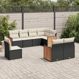 8-teiliges Gartensofa-Set und schwarze synthetische Rattankissen von , Gartensets - Ref: Foro24-3260243, Preis: 539,51 €, Rab...