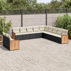 11-piece garden sofa set and black synthetic rattan cushions by , Garden sets - Ref: Foro24-3260208, Price: 683,12 €, Discoun...