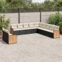 11-teiliges Gartensofa-Set und schwarze synthetische Rattankissen von , Gartensets - Ref: Foro24-3260208, Preis: 683,12 €, Ra...
