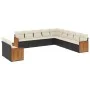 11-teiliges Gartensofa-Set und schwarze synthetische Rattankissen von , Gartensets - Ref: Foro24-3260208, Preis: 683,12 €, Ra...