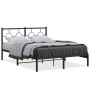 Estructura de cama con cabecero metal negro 140x200 cm de , Camas y somieres - Ref: Foro24-376227, Precio: 133,81 €, Descuent...