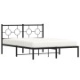Estructura de cama con cabecero metal negro 140x200 cm de , Camas y somieres - Ref: Foro24-376227, Precio: 133,81 €, Descuent...