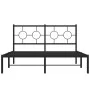 Estructura de cama con cabecero metal negro 140x200 cm de , Camas y somieres - Ref: Foro24-376227, Precio: 131,39 €, Descuent...