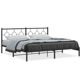 Bettgestell mit schwarzem Metallkopfteil 200x200 cm von , Betten und Lattenroste - Ref: Foro24-376233, Preis: 119,66 €, Rabat...