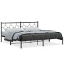 Estructura de cama con cabecero metal negro 200x200 cm de , Camas y somieres - Ref: Foro24-376233, Precio: 119,56 €, Descuent...