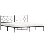 Bed frame with black metal headboard 200x200 cm by , Beds and slatted bases - Ref: Foro24-376233, Price: 119,66 €, Discount: %