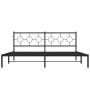Bed frame with black metal headboard 200x200 cm by , Beds and slatted bases - Ref: Foro24-376233, Price: 119,66 €, Discount: %