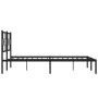 Bed frame with black metal headboard 200x200 cm by , Beds and slatted bases - Ref: Foro24-376233, Price: 119,66 €, Discount: %