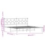 Bed frame with black metal headboard 200x200 cm by , Beds and slatted bases - Ref: Foro24-376233, Price: 119,66 €, Discount: %
