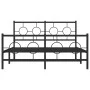 Bettgestell mit Kopf- und Fußteil aus schwarzem Metall, 140 x 190 cm von , Betten und Lattenroste - Ref: Foro24-376244, Preis...