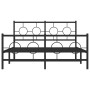 Bettgestell mit Kopf- und Fußteil aus schwarzem Metall, 140 x 190 cm von , Betten und Lattenroste - Ref: Foro24-376244, Preis...