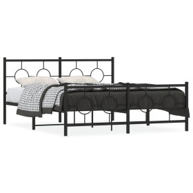 Estructura de cama cabecero y estribo metal negro 150x200 cm de , Camas y somieres - Ref: Foro24-376246, Precio: 125,71 €, De...