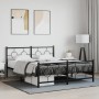 Estructura de cama cabecero y estribo metal negro 150x200 cm de , Camas y somieres - Ref: Foro24-376246, Precio: 125,60 €, De...