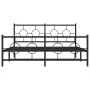 Bettgestell mit Kopf- und Fußteil aus schwarzem Metall, 150 x 200 cm von , Betten und Lattenroste - Ref: Foro24-376246, Preis...