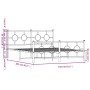 Estructura de cama cabecero y estribo metal negro 150x200 cm de , Camas y somieres - Ref: Foro24-376246, Precio: 125,60 €, De...