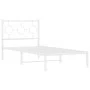 Bettgestell aus Metall mit weißem Kopfteil 90x190 cm von , Betten und Lattenroste - Ref: Foro24-376267, Preis: 70,49 €, Rabat...