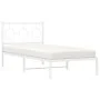 Bettgestell aus Metall mit weißem Kopfteil 90x190 cm von , Betten und Lattenroste - Ref: Foro24-376267, Preis: 70,49 €, Rabat...