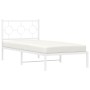 Bettgestell aus Metall mit weißem Kopfteil 90x190 cm von , Betten und Lattenroste - Ref: Foro24-376267, Preis: 71,60 €, Rabat...