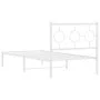 Bettgestell aus Metall mit weißem Kopfteil 90x190 cm von , Betten und Lattenroste - Ref: Foro24-376267, Preis: 70,49 €, Rabat...