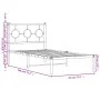 Bettgestell aus Metall mit weißem Kopfteil 90x190 cm von , Betten und Lattenroste - Ref: Foro24-376267, Preis: 70,49 €, Rabat...