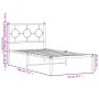 Bettgestell aus Metall mit weißem Kopfteil 90x190 cm von , Betten und Lattenroste - Ref: Foro24-376267, Preis: 71,60 €, Rabat...