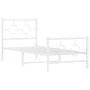 Metal bed frame with headboard and footboard white 80x200 cm by , Beds and slatted bases - Ref: Foro24-376284, Price: 69,59 €...