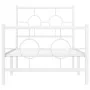 Metal bed frame with headboard and footboard white 80x200 cm by , Beds and slatted bases - Ref: Foro24-376284, Price: 69,59 €...