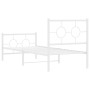 Metal bed frame with headboard and footboard white 80x200 cm by , Beds and slatted bases - Ref: Foro24-376284, Price: 70,54 €...