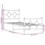 Metal bed frame with headboard and footboard white 80x200 cm by , Beds and slatted bases - Ref: Foro24-376284, Price: 69,59 €...