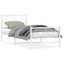 Metallbettgestell mit Kopf- und Fußteil weiß 90x200 cm von , Betten und Lattenroste - Ref: Foro24-376286, Preis: 77,17 €, Rab...