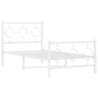 Metallbettgestell mit Kopf- und Fußteil weiß 90x200 cm von , Betten und Lattenroste - Ref: Foro24-376286, Preis: 77,17 €, Rab...