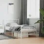 Metal bed frame with headboard and footboard white 90x200 cm by , Beds and slatted bases - Ref: Foro24-376286, Price: 76,08 €...