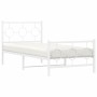 Metallbettgestell mit Kopf- und Fußteil weiß 90x200 cm von , Betten und Lattenroste - Ref: Foro24-376286, Preis: 77,17 €, Rab...