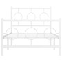 Metallbettgestell mit Kopf- und Fußteil weiß 90x200 cm von , Betten und Lattenroste - Ref: Foro24-376286, Preis: 77,17 €, Rab...