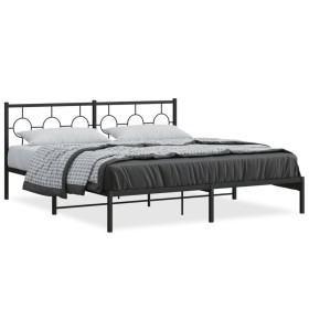 Bettgestell mit schwarzem Metallkopfteil 183x213 cm von , Betten und Lattenroste - Ref: Foro24-376231, Preis: 110,88 €, Rabat...