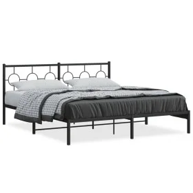 Bettgestell mit schwarzem Metallkopfteil 183x213 cm von , Betten und Lattenroste - Ref: Foro24-376231, Preis: 109,32 €, Rabat...