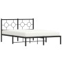 Estructura de cama con cabecero metal negro 135x190 cm de , Camas y somieres - Ref: Foro24-376225, Precio: 98,88 €, Descuento: %